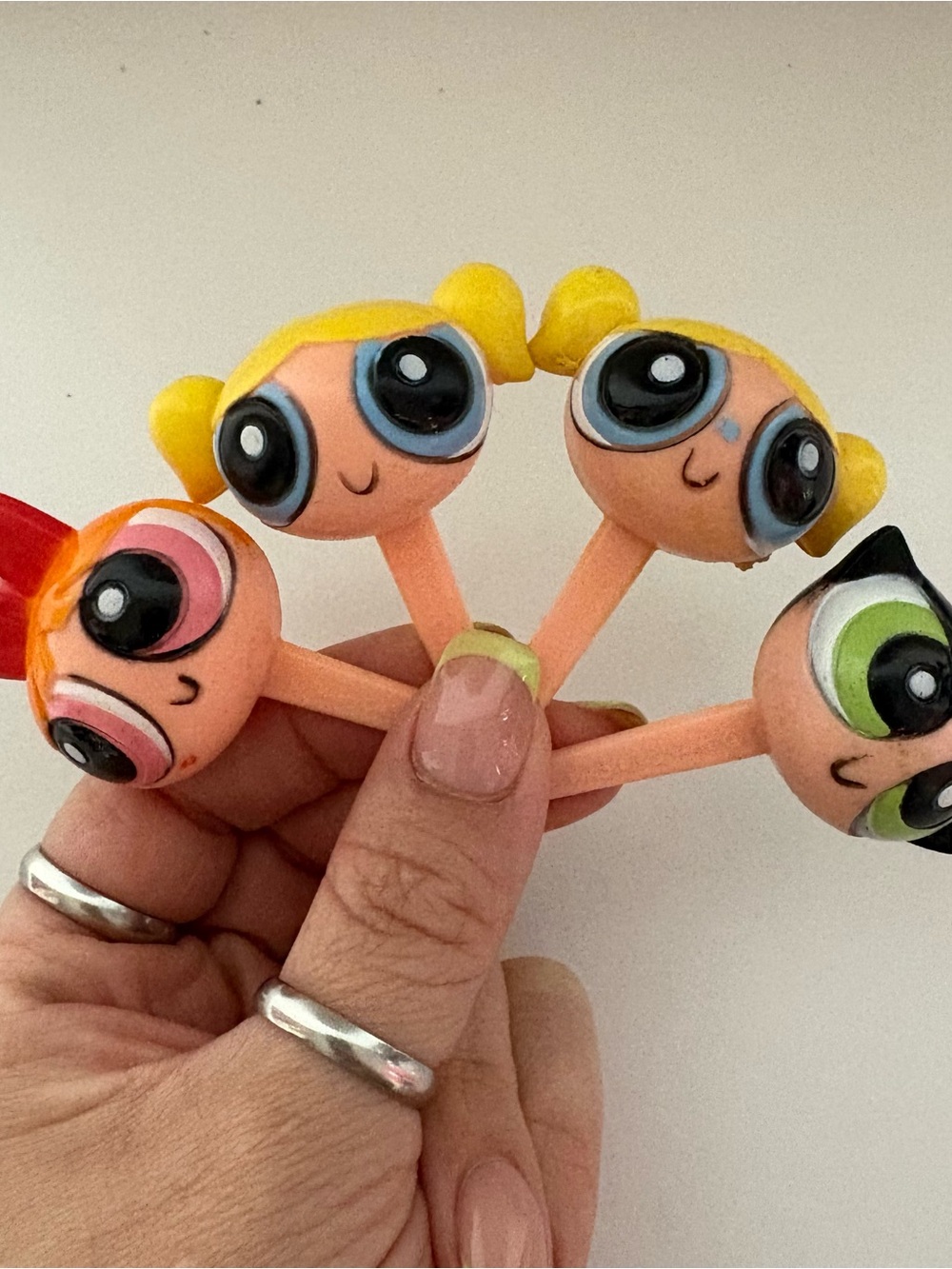 Vintage Y2K Lot Of 4 Powerpuff Girls Cake Cupcake Desert Toppers Nostalgic